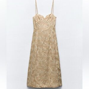 Zara embroidered floral dress